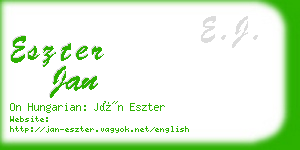 eszter jan business card